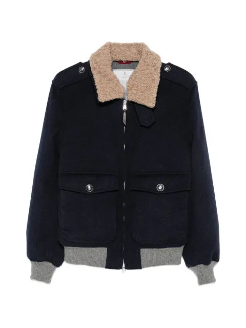 Brunello Cucinelli bonded cashmere beaver cloth bomber jacket with Thermore® padding