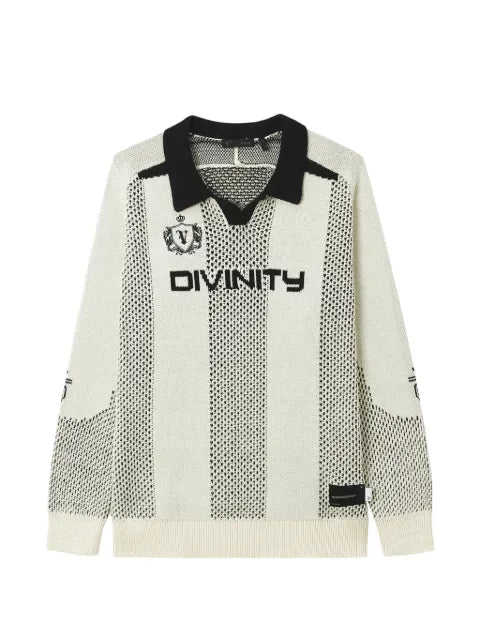 FIVE CM striped intarsia-knit sweater