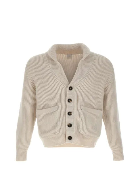 Eleventy ribbed-knit shawl-collar cardigan