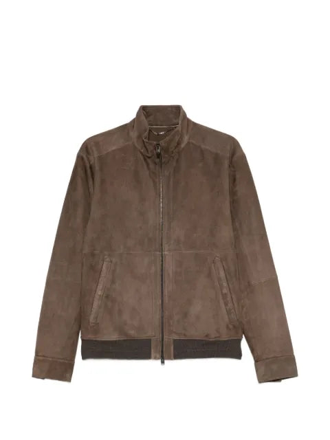 Canali suede zip-up jacket