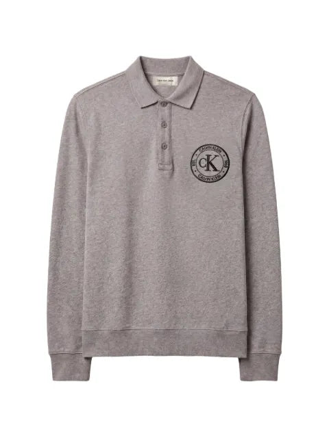 Calvin Klein embroidered-logo polo sweatshirt