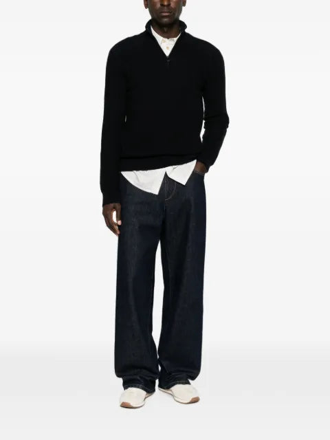 Brioni half-zip knitted sweater