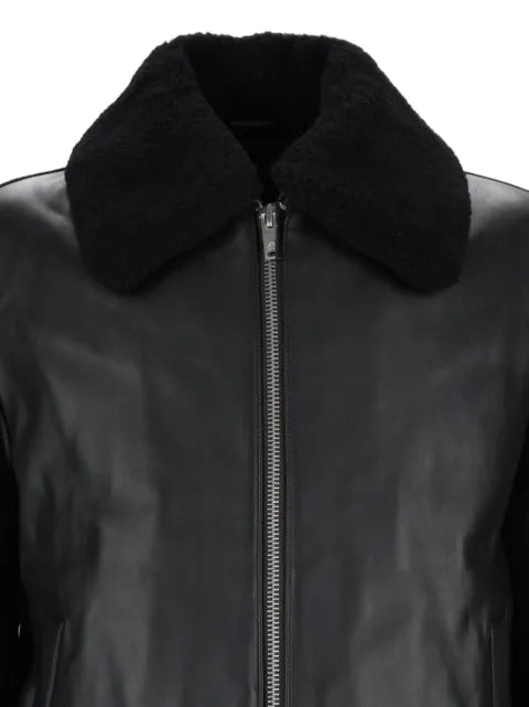 Moose Knuckles shearling-collar leather jacket
