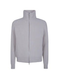 Barba zip-up ribbed-knit cardigan