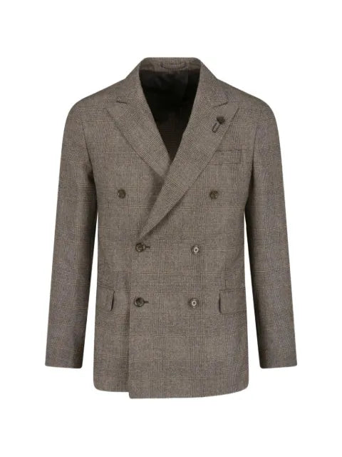 Lardini x Sugar double-breasted prince of wales check jacket