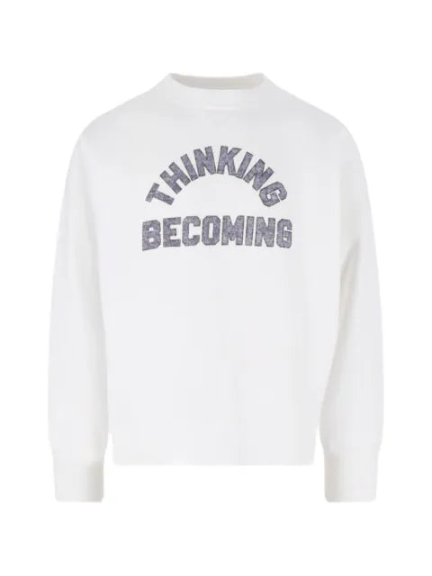 sacai slogan-print cotton sweater