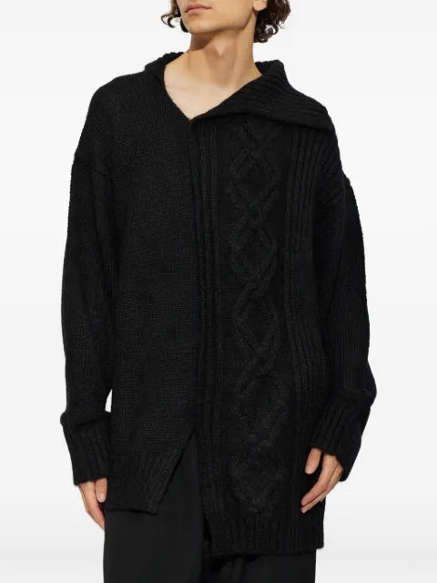 Yohji Yamamoto cable-knit asymmetric sweater