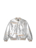 Purple Brand metallic-effect leather bomber jacket