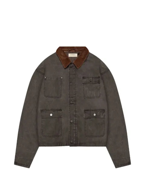 RETERNITY Waxed Hunting corduroy-collar jacket