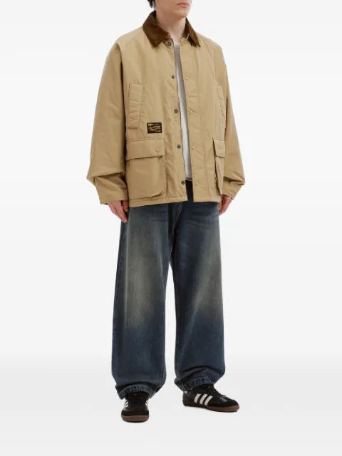 FINGERCROXX corduroy-collar raglan-sleeve jacket