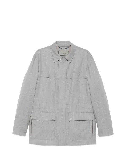 Canali wool patch-pocket jacket