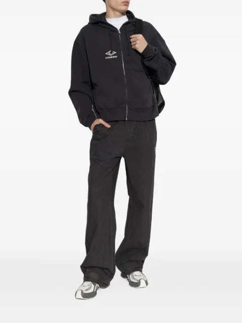 UMBRO logo-embroidered zip-up hoodie