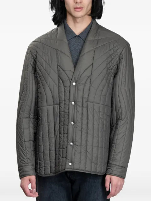 Rick Owens quilted curved-hem jacket