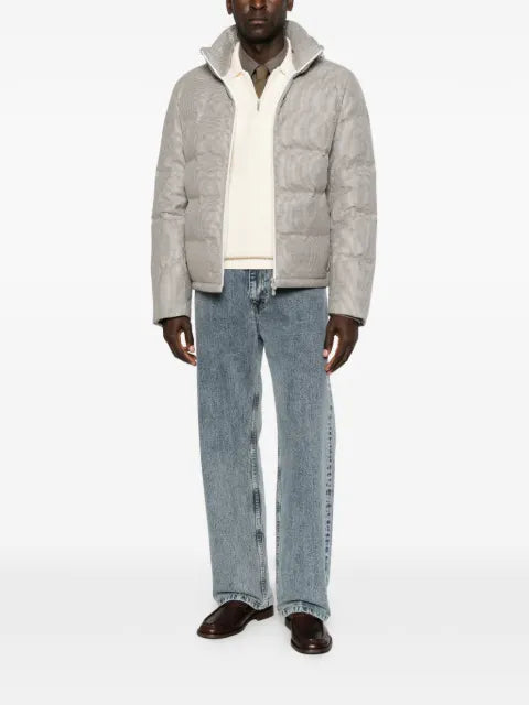 Brunello Cucinelli houndstooth-pattern quilted jacket