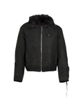 UNDER THE SIGN faux-fur patchwork bomber jacket