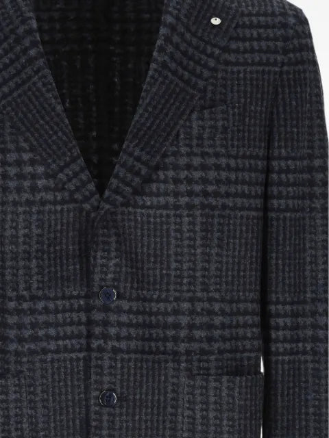 L.B.M. 1911 check-pattern single-breasted jacket
