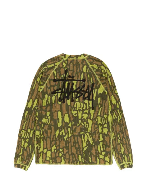 Stüssy camouflage-print waffle-knit sweater