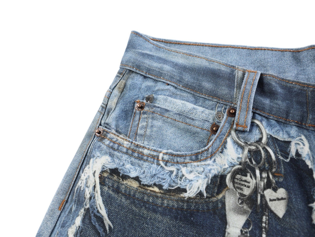 Acne Studios Distressed Wide‑Leg Denim Jeans