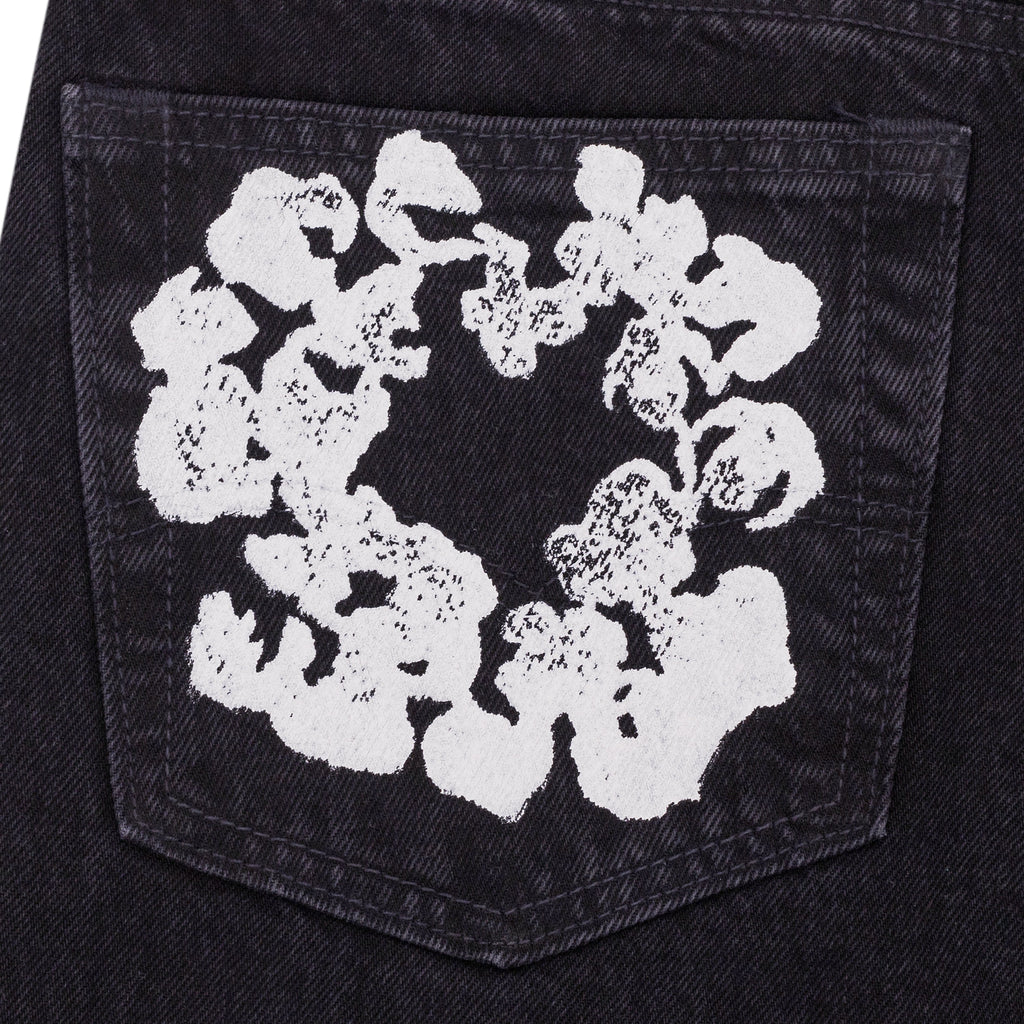 Black Cotton Wreath Jeans