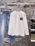 AMIRI MA Monogram Chest Graphic Long‑Sleeve Tee, Black