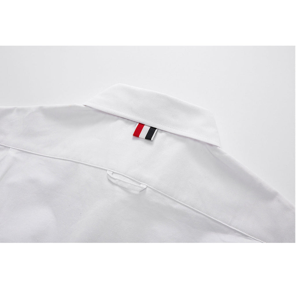 Men's Camouflage Oxford Shirt — Partial Button Front | Thom Browne