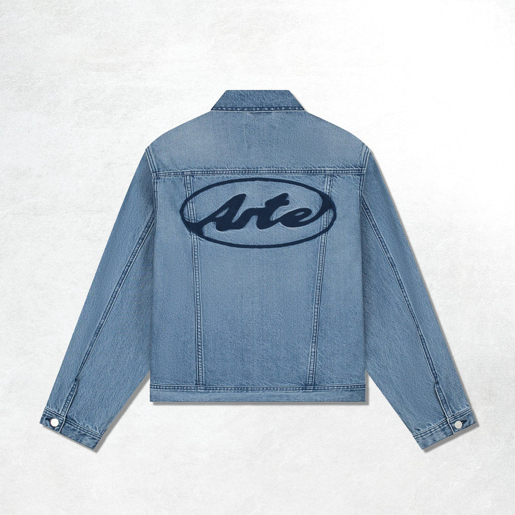 Arte Circle Logo Jeans Jacket: Denim Bleach