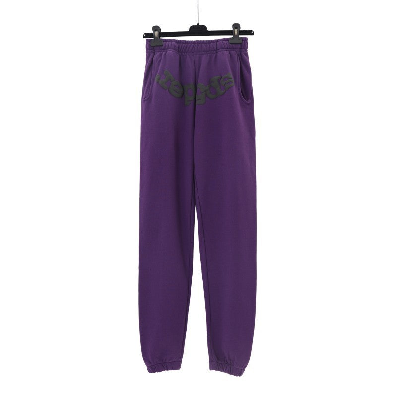 Sp5der Hoodie & Sweatpants 2 Piece Set Spider Web Three-Dimensional Foaming