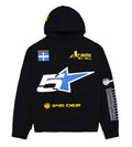 Sp5der Pit Crew Oversized Hoodie Black