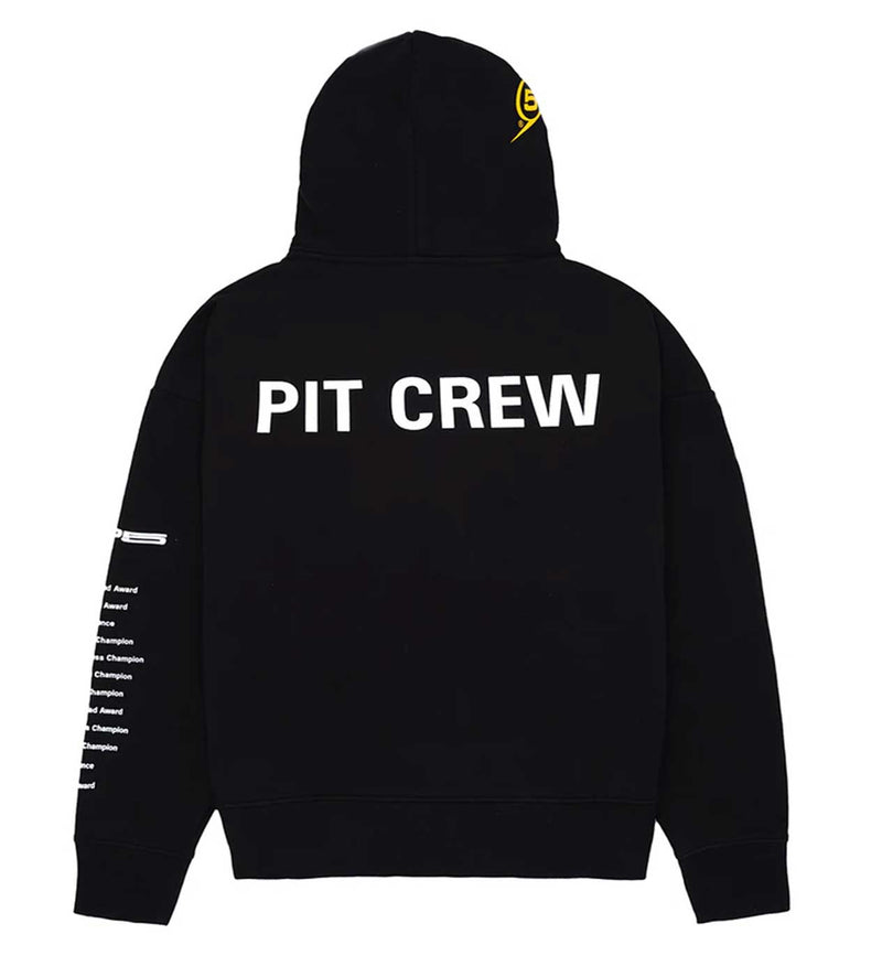Sp5der Pit Crew Oversized Hoodie Black