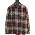 Floral Plaid Button-Up Shirt with Cross Detail