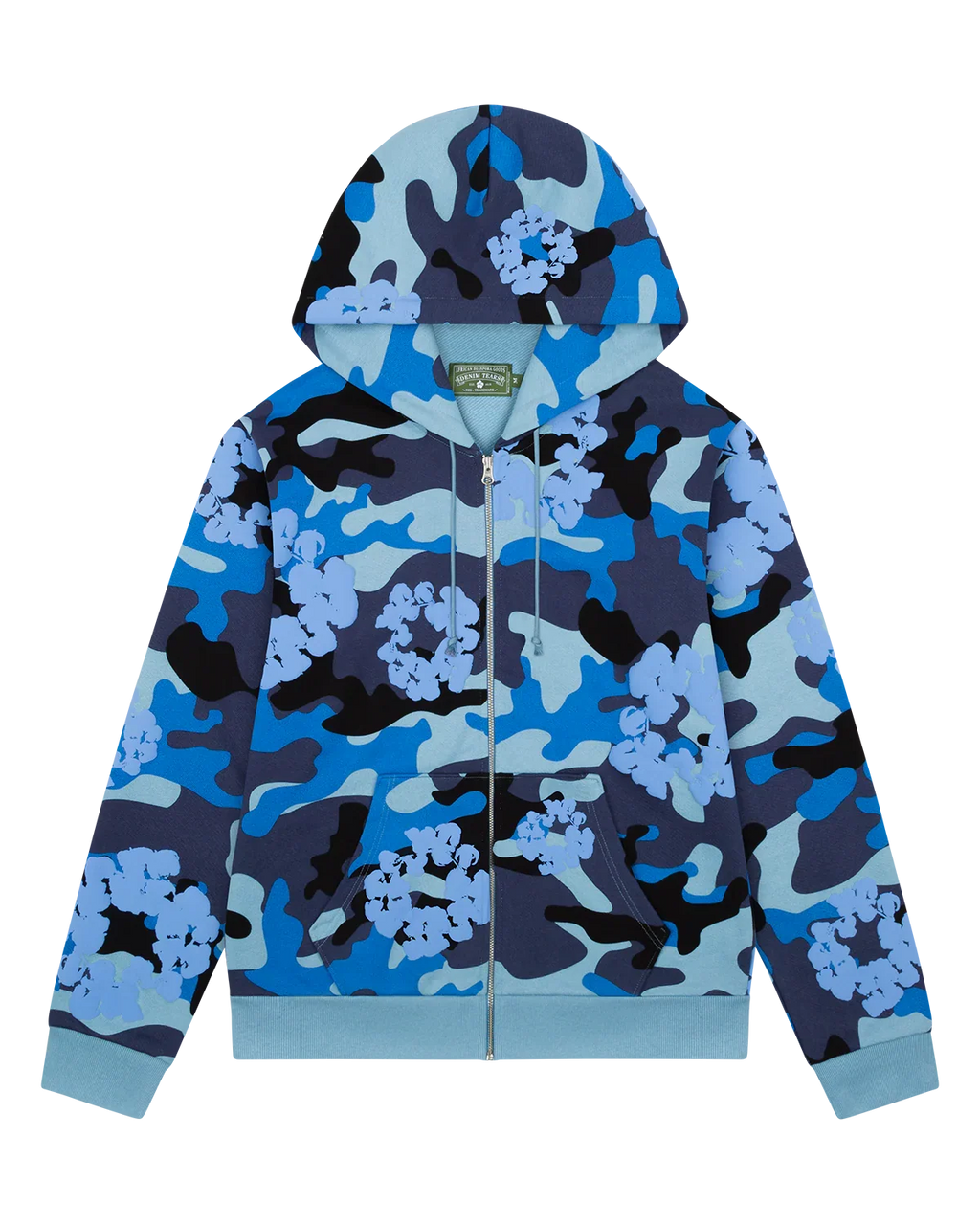 Denim Tears The Cotton Wreath Zip Sweatshirt Blue Camo
