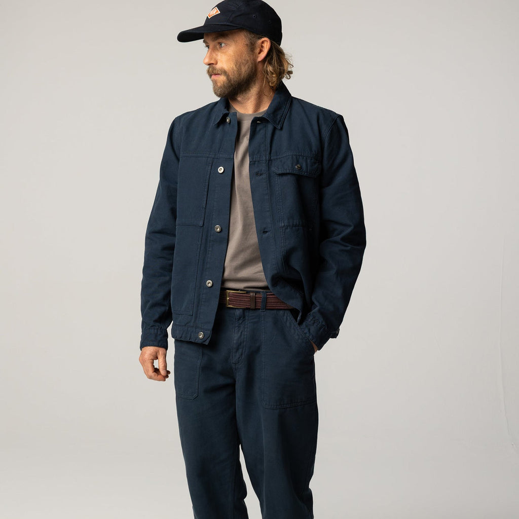 Finisterre Basset Trucker Jacket: Navy