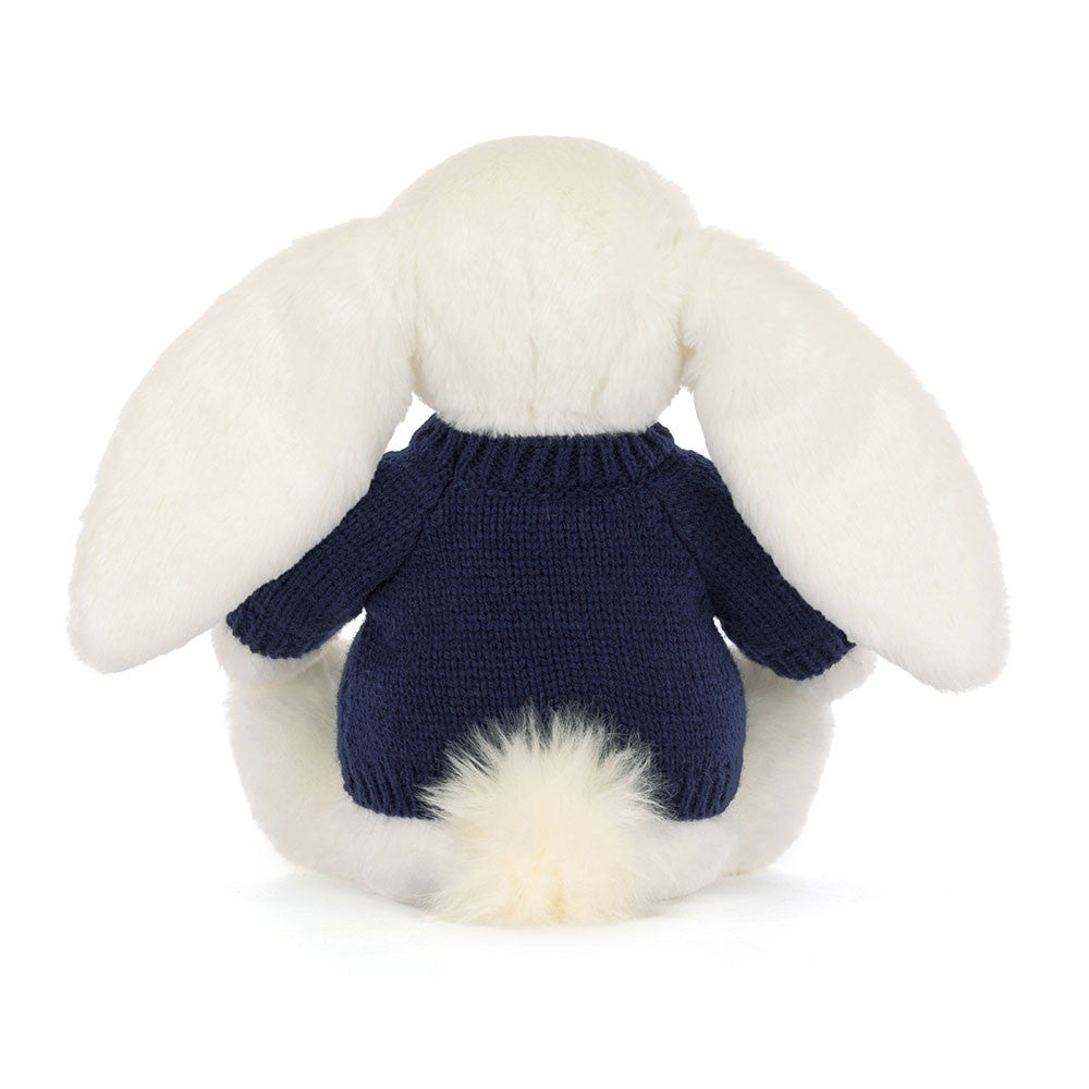 Bashful Luxe Bunny Luna with Personalized Navy Jumper