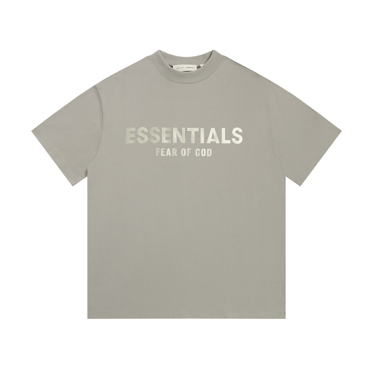 Fear Of God Essentials Silver Foil Letter Print Tee Streetwear Unisex