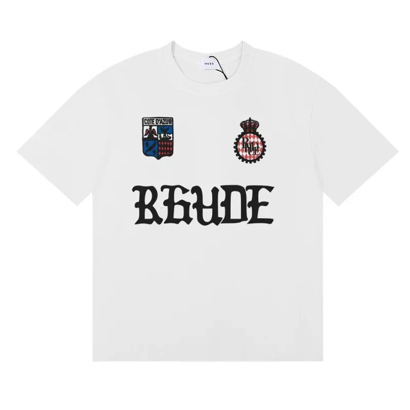 Rhude Gothic Crest Badge Logo Oversized Tee White