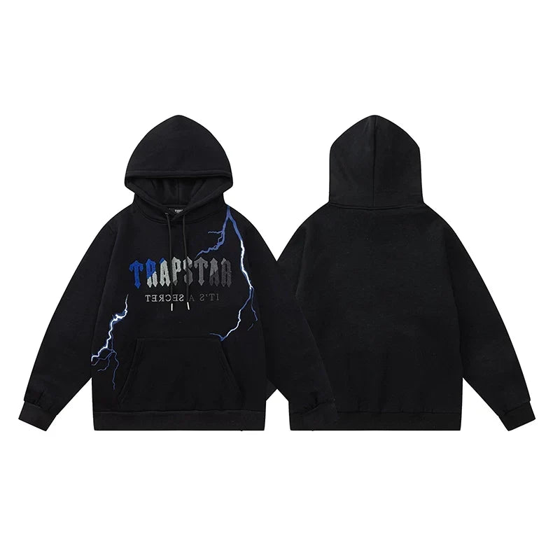 Trapstar It's A Secret Lightning Black Fleece Hoodie
