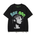 Sp5der "999 555" Portrait Graphic Black Short Sleeve T-Shirt
