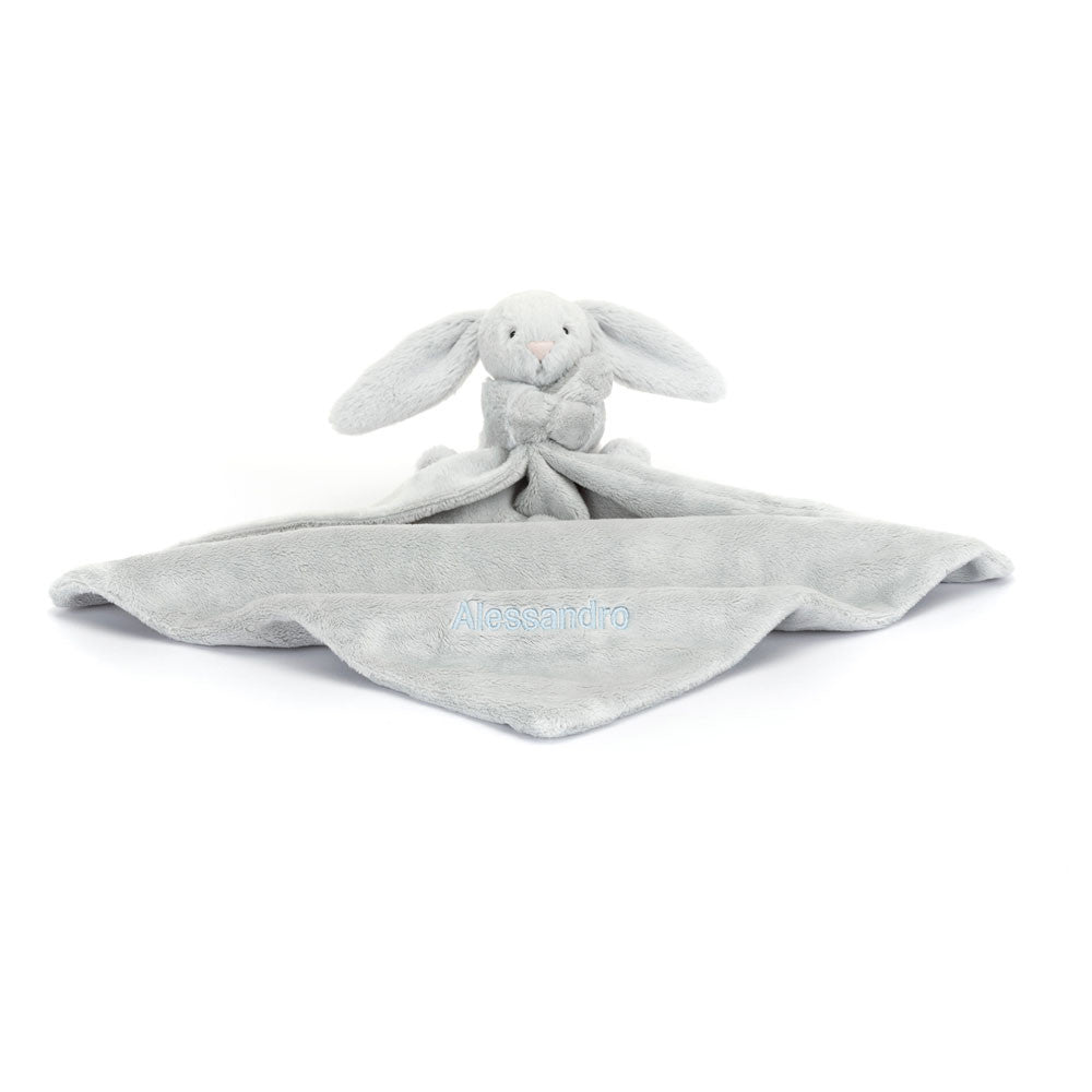 Personalized Bashful Silver Bunny Soother