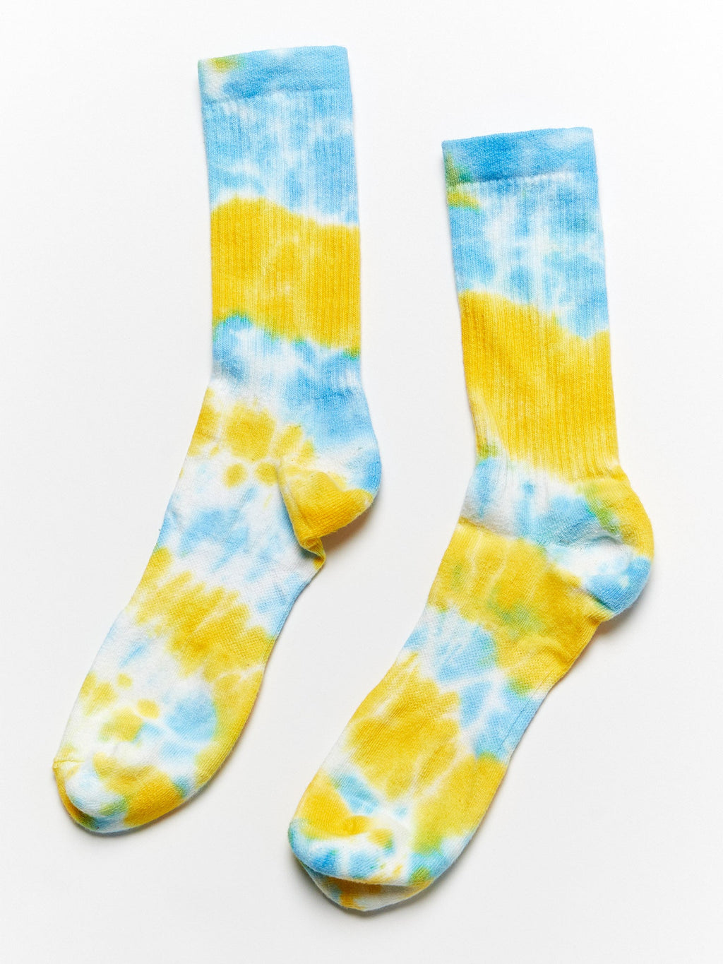 BLUE YELLOW CALF SOCK