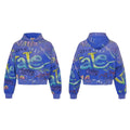Vale Forever All-Over Vale Graffiti Print Vintage Wash Full-Zip Hoodie blue
