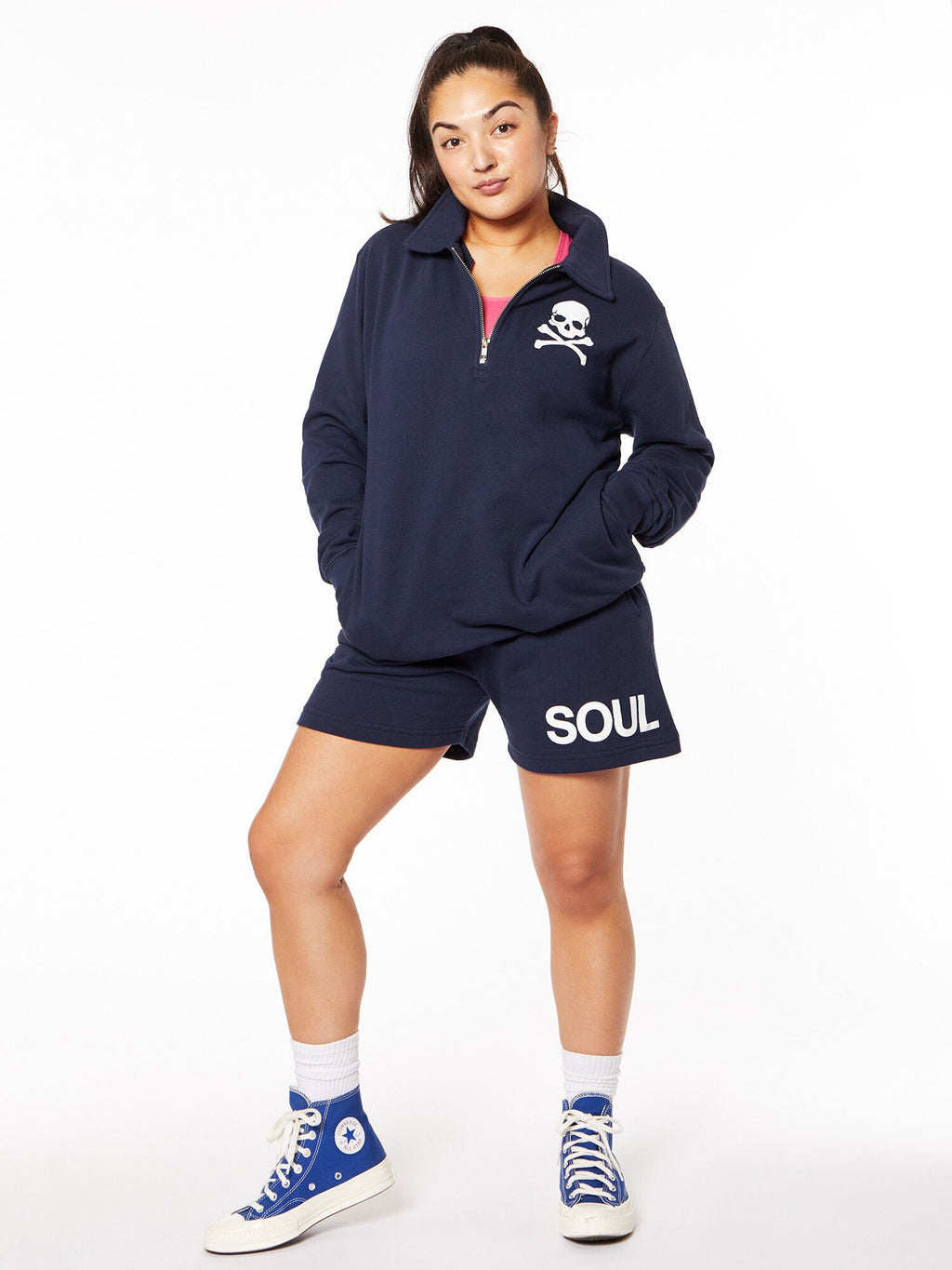 DREW QUATRER ZIP NAVY