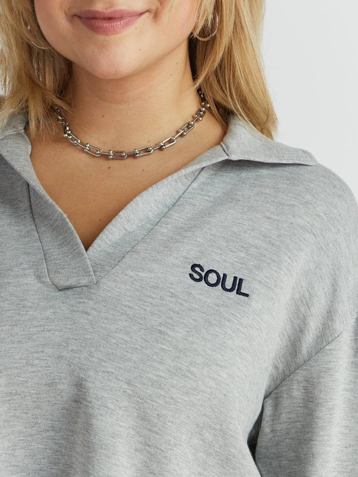 JOAN FLEECE POLO SWEATSHIRT
