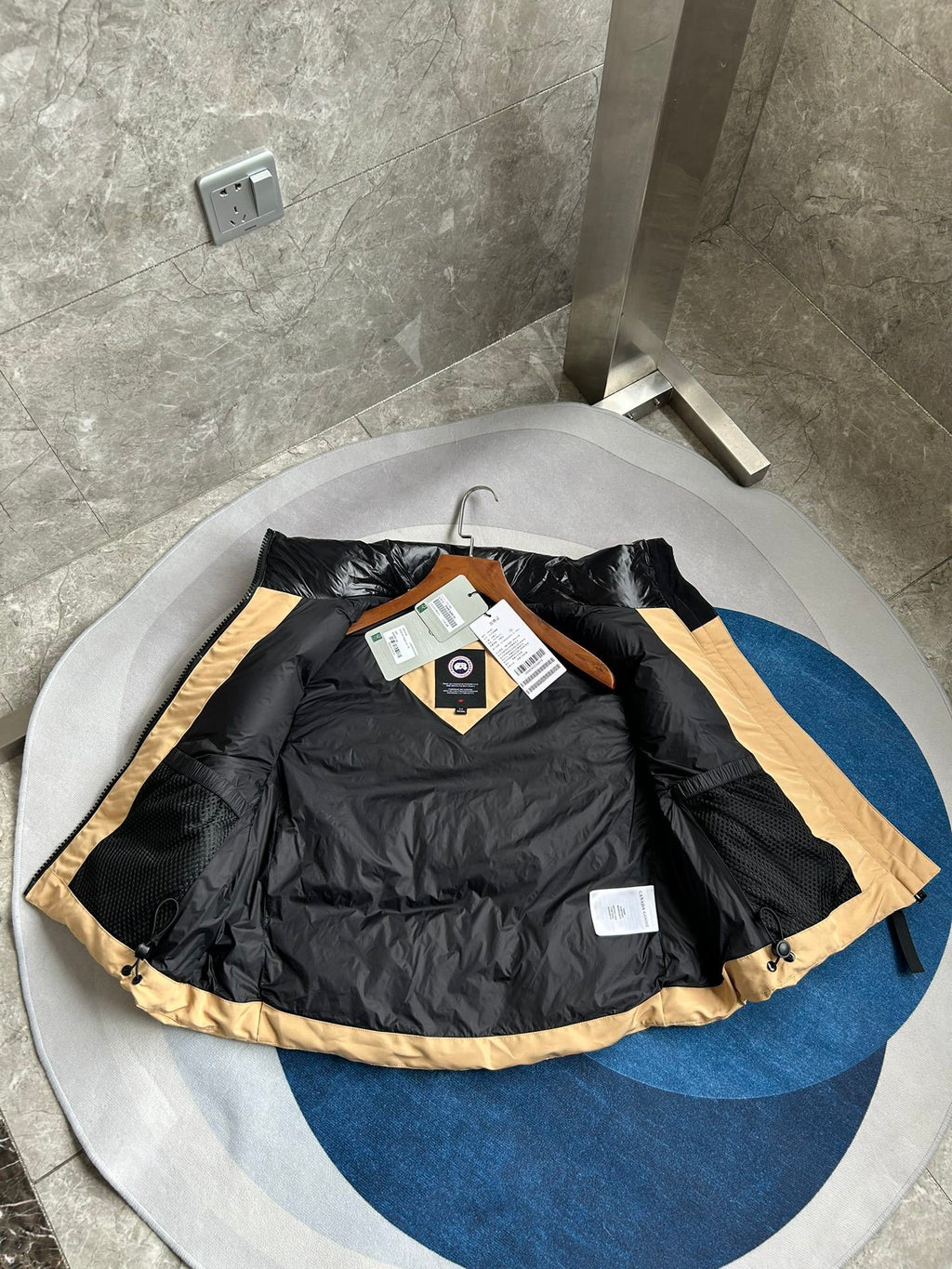 Canada Goose Puffer Vest in Camel with Stand Collar
