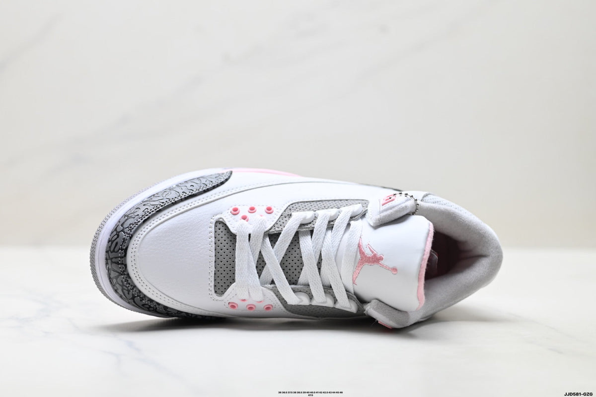 Air Jordan 3 Retro White Grey Pink Sneakers
