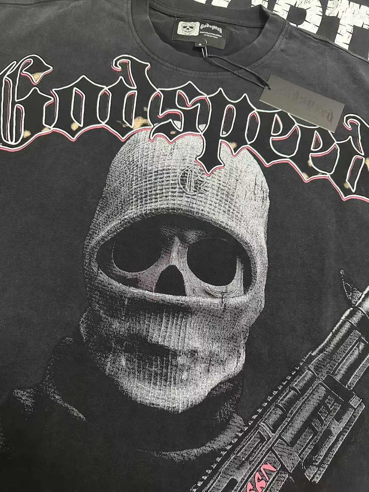 Godspeed Fortis Fortuna Washed Black Graphic T-Shirt