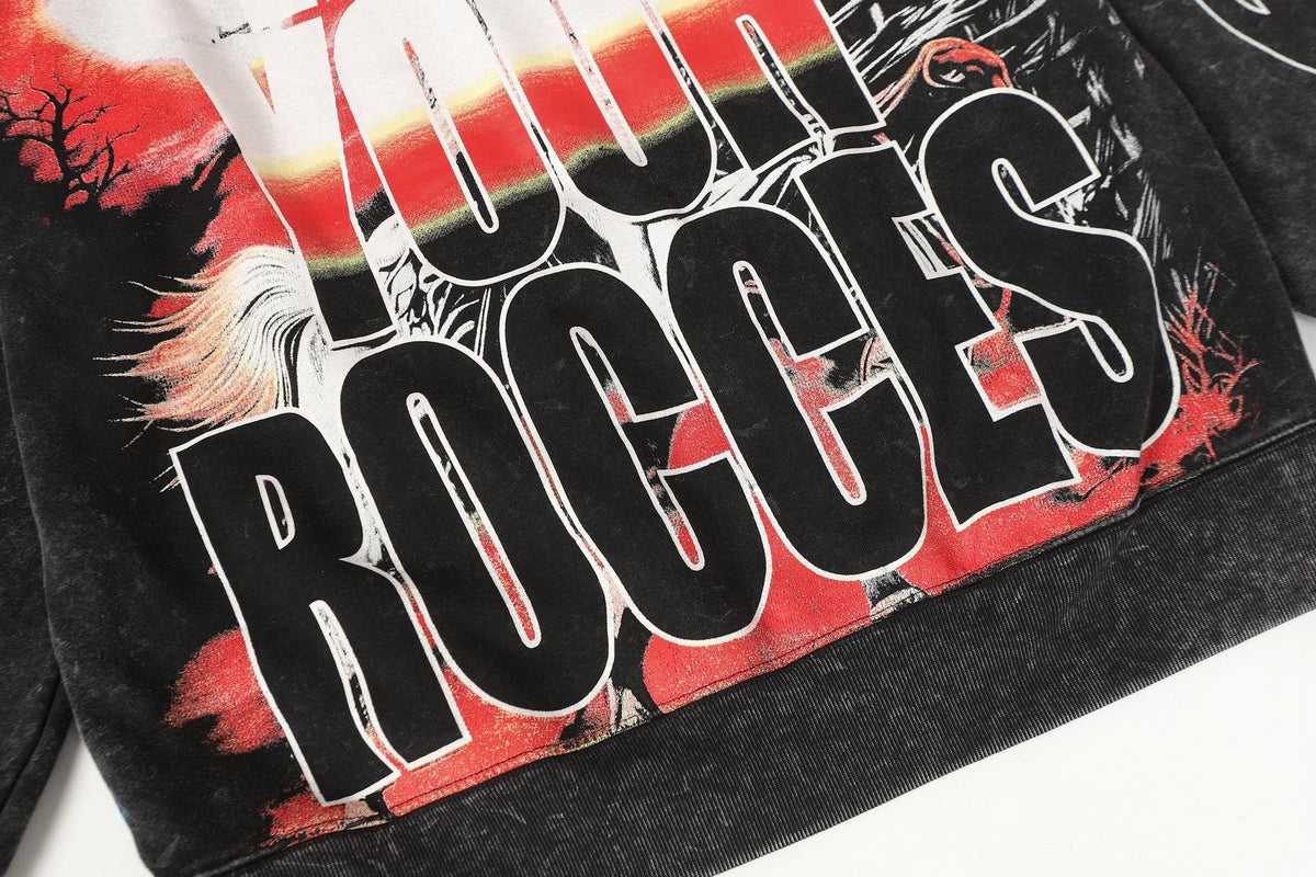 Godspeed Acid-Wash Graphic Pullover Hoodie