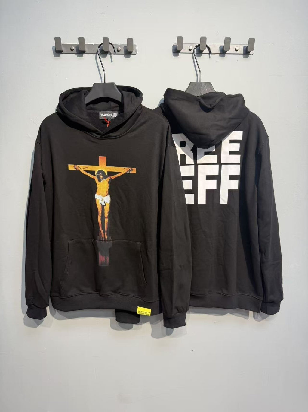 THAT'S A AWFUL LOT OF COUGH SYRUP Crucifixion Graphic Pullover Hoodie