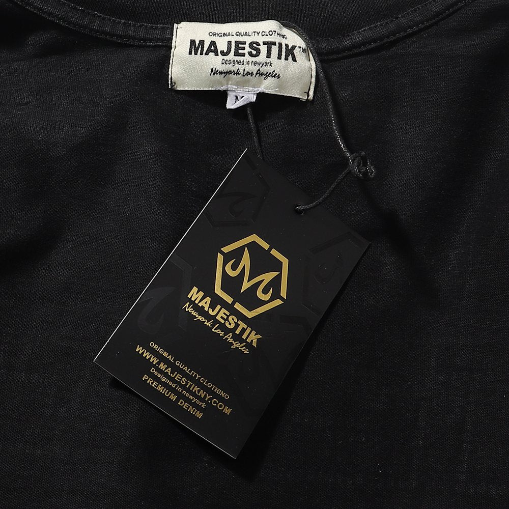 MAJESTIK Bulldog Rhinestone Graphic Cropped T-Shirt