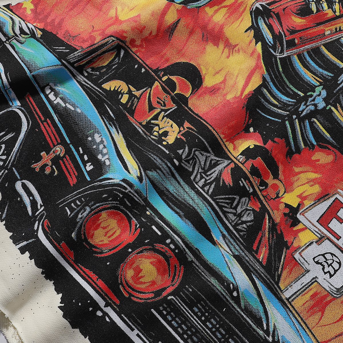 BKYS Revival Rhinestone Skeleton Car Cropped T-Shirt