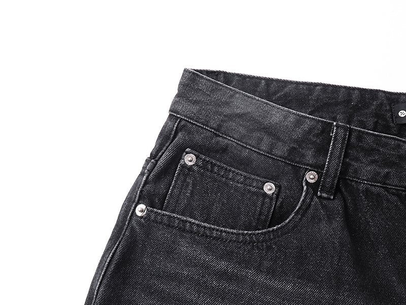 Purple Brand Black Distressed Straight-Leg Jeans